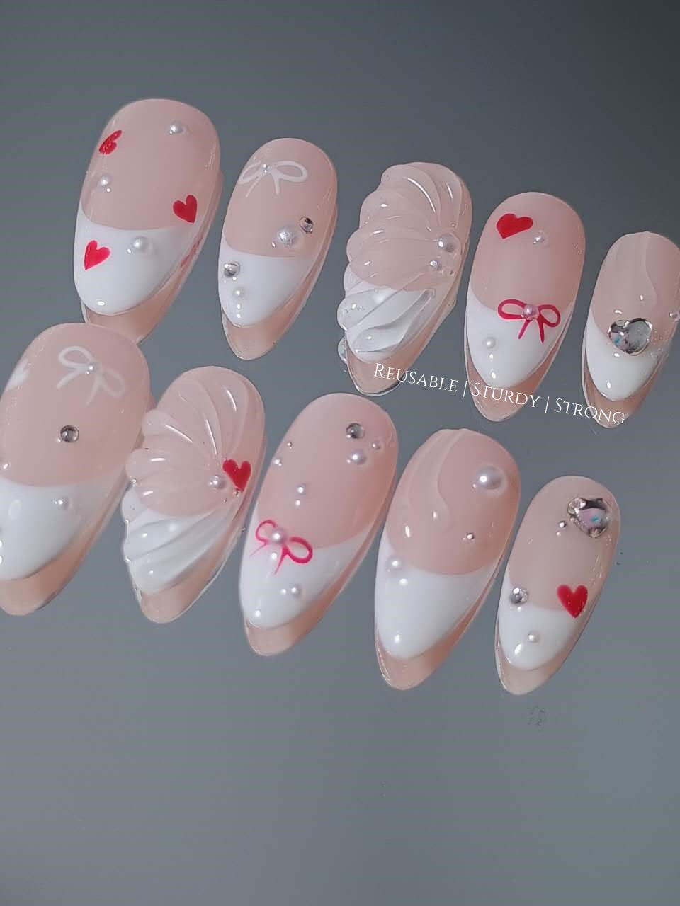 Cute & Sweet Little Heart Press On Nails