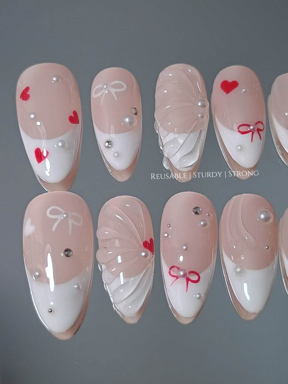 Cute & Sweet Little Heart Press On Nails