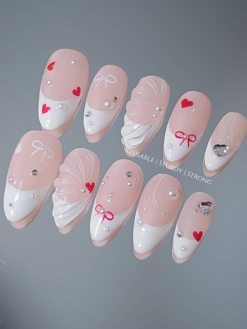 Cute & Sweet Little Heart Press On Nails
