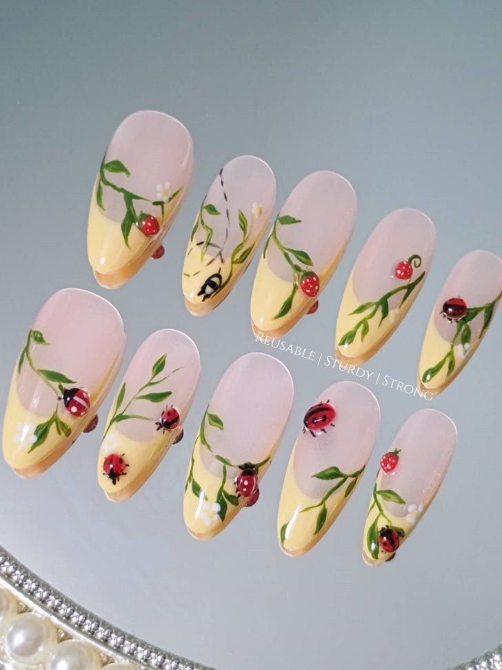 Cute Ladybug on Leaf