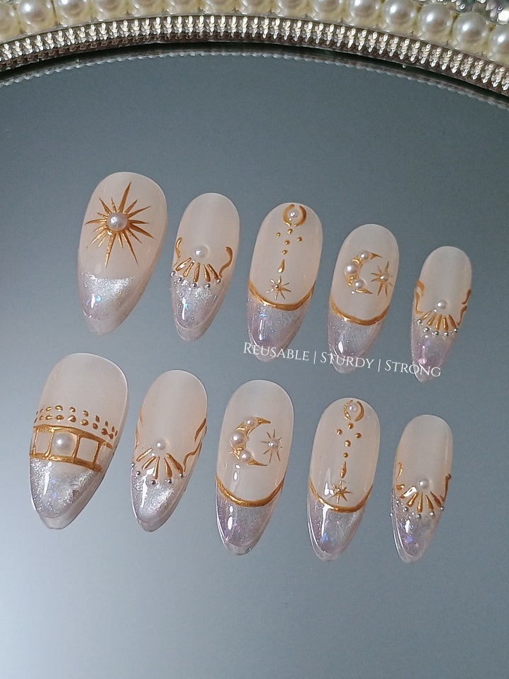 Mystical Celestial Palace | Sparkling Soft Purple Cat Eye