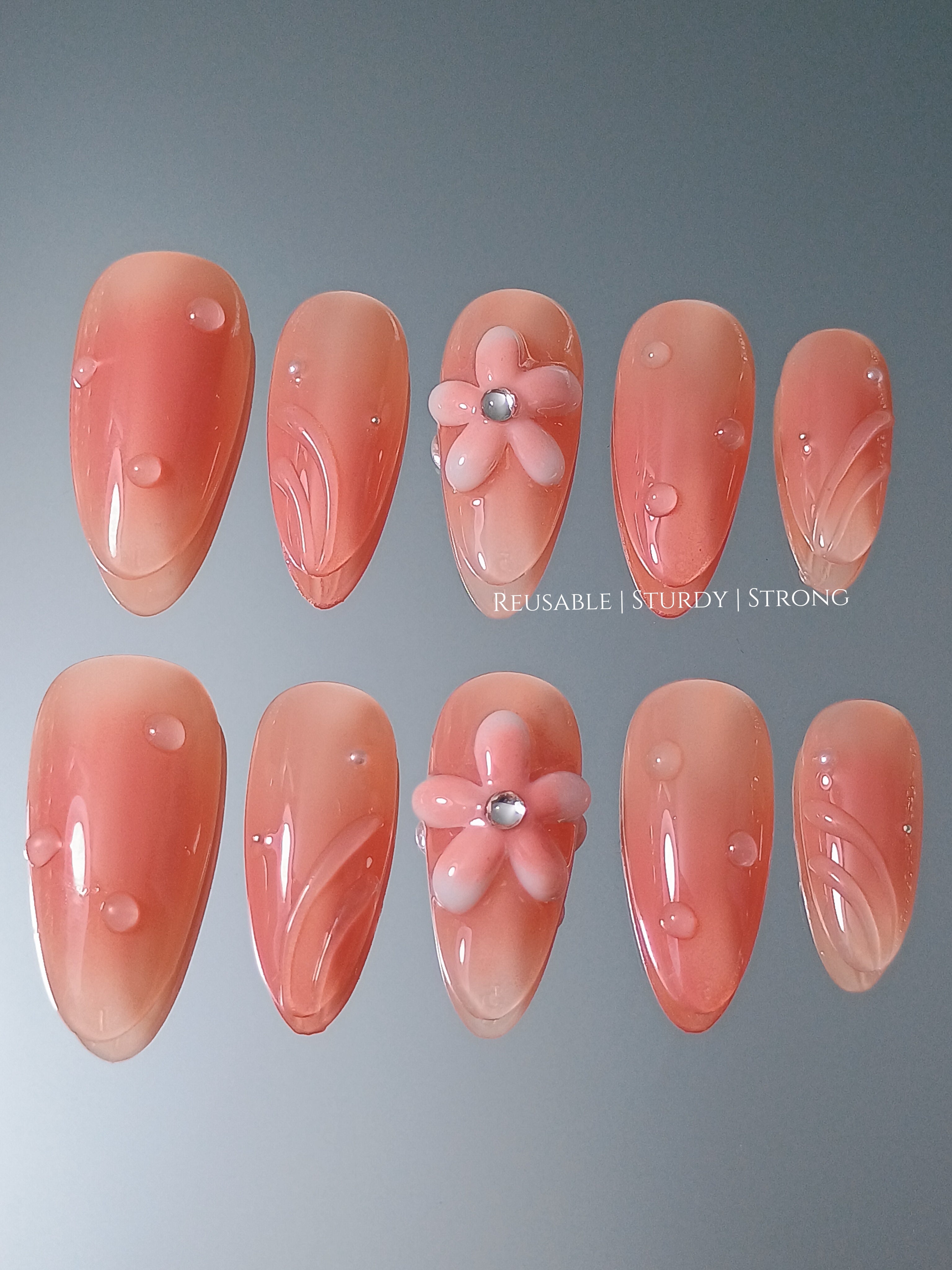 Spring Blossom Coral Petal Dream Nails