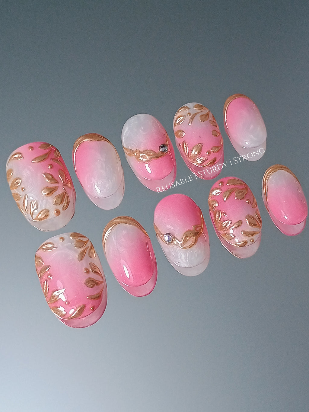 Extra Short) Femme Fatale | Blushed Ombre Golden Flower