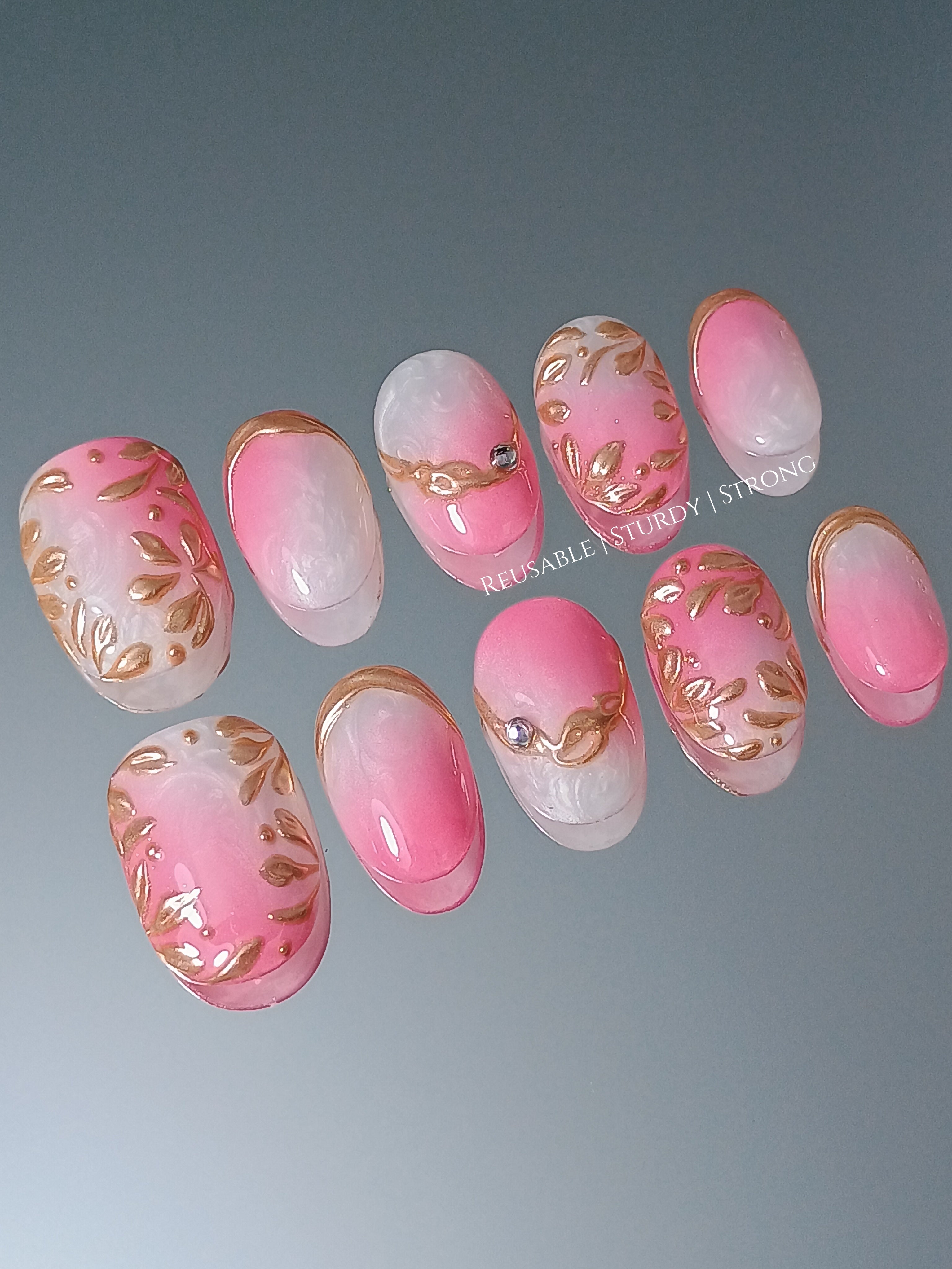 Extra Short) Femme Fatale | Blushed Ombre Golden Flower