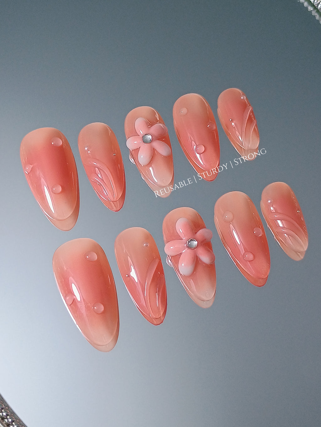 Spring Blossom Coral Petal Dream Nails