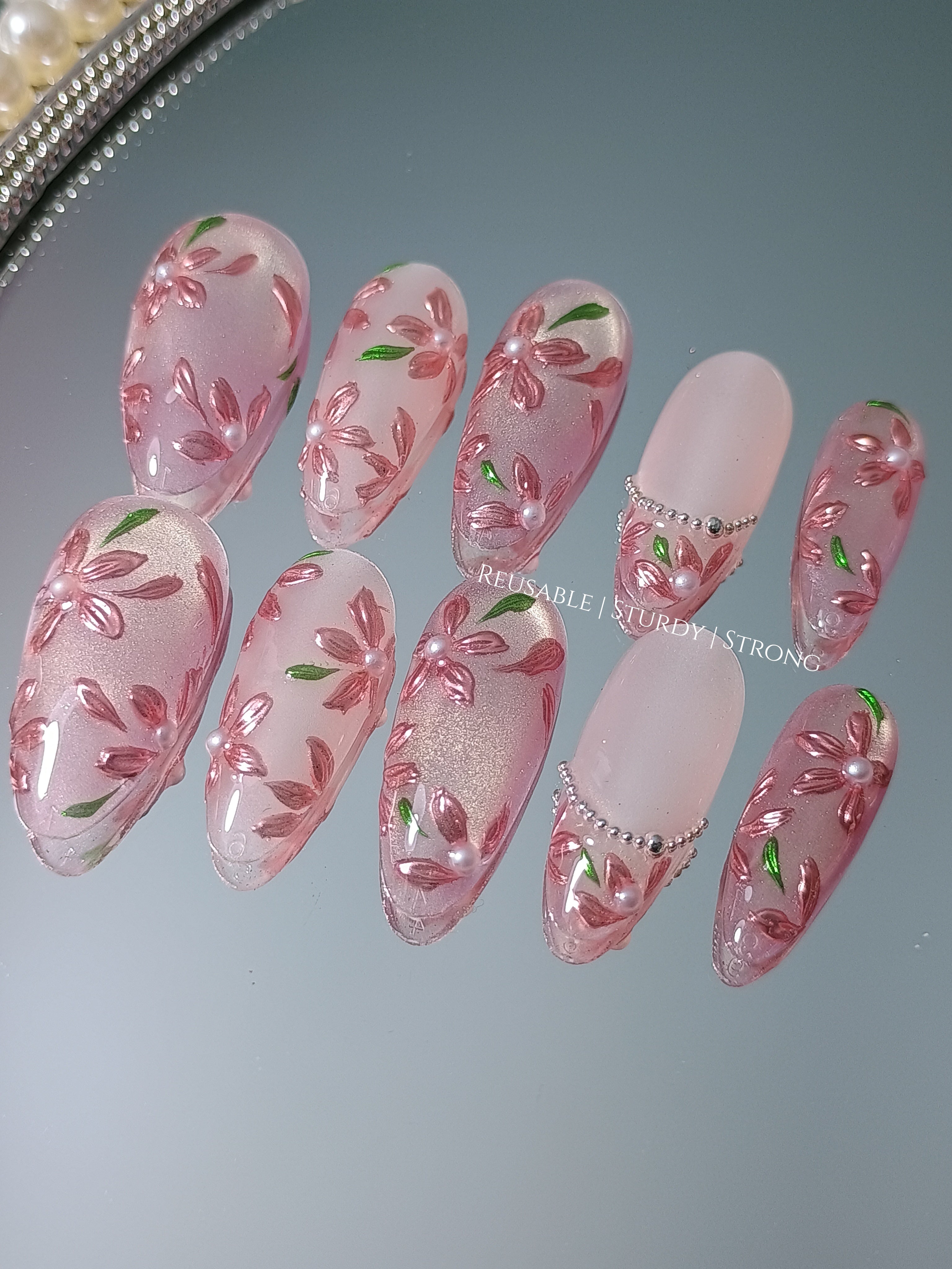 Rose Gold Allure Floral with Little Pearls