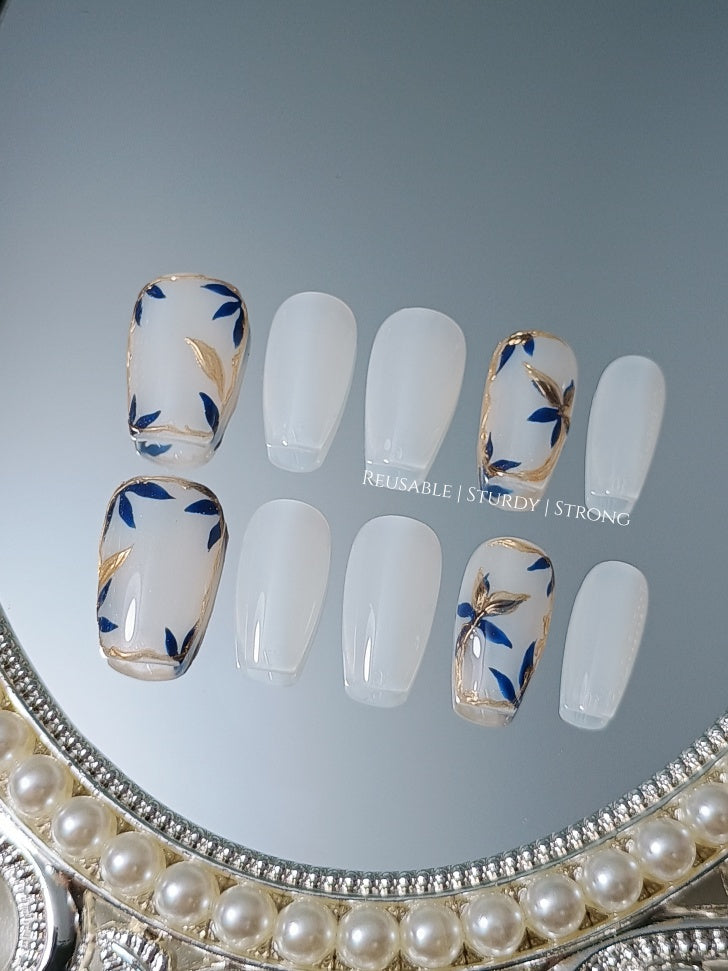 Layered of Petals in Blue and Gold
