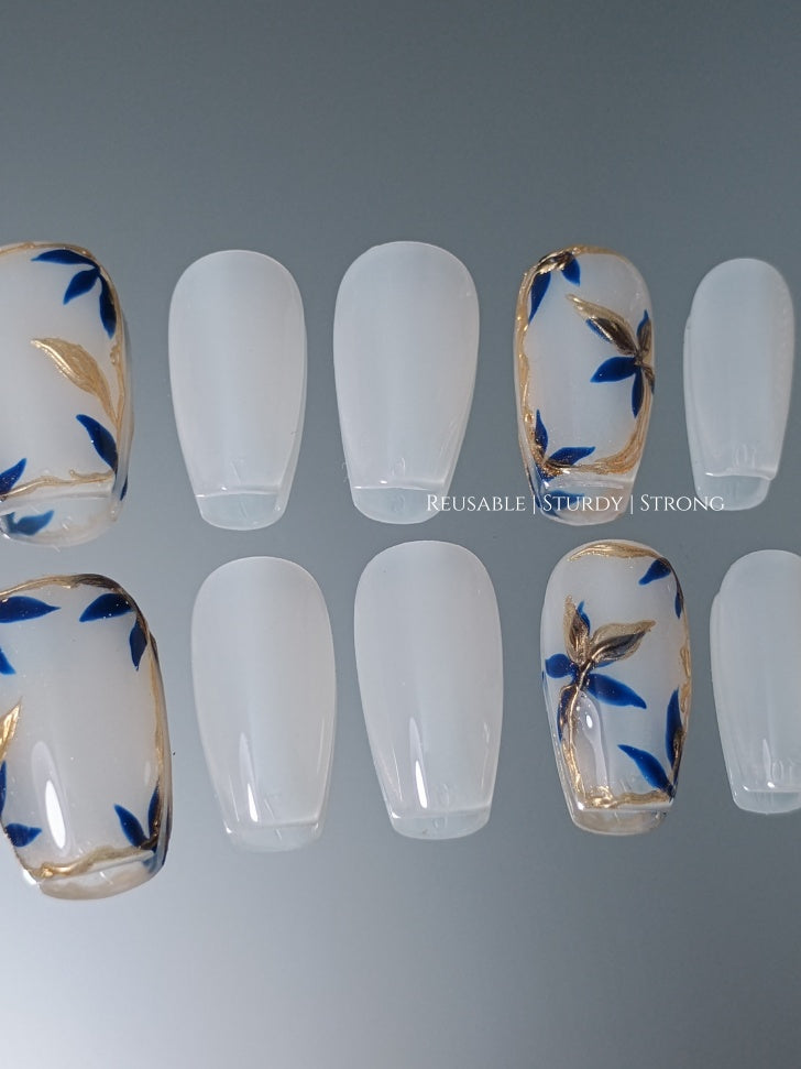 Layered of Petals in Blue and Gold