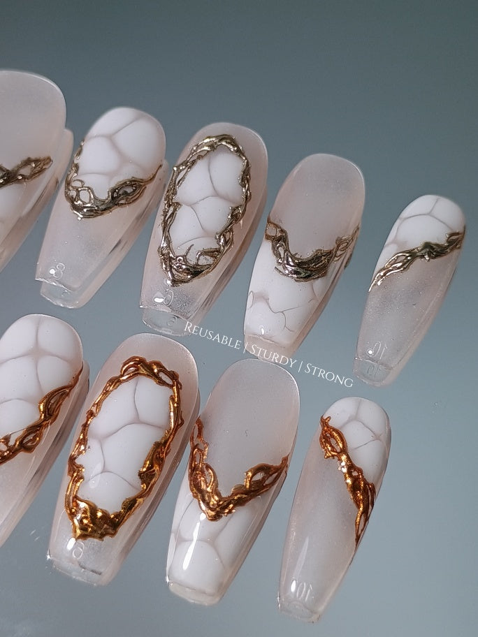 Cool Chrome Crocodile Press On Nails