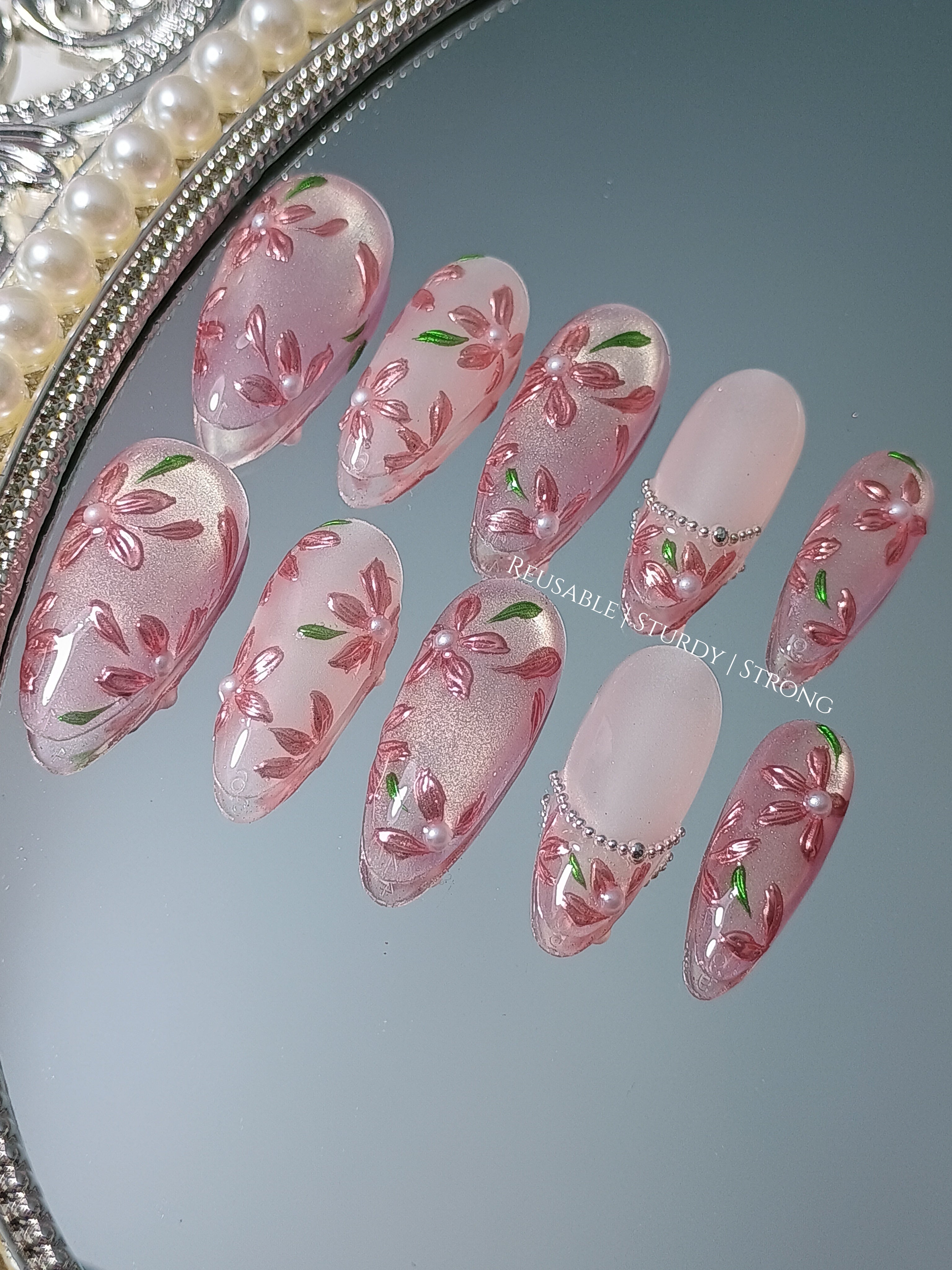 Rose Gold Allure Floral with Little Pearls