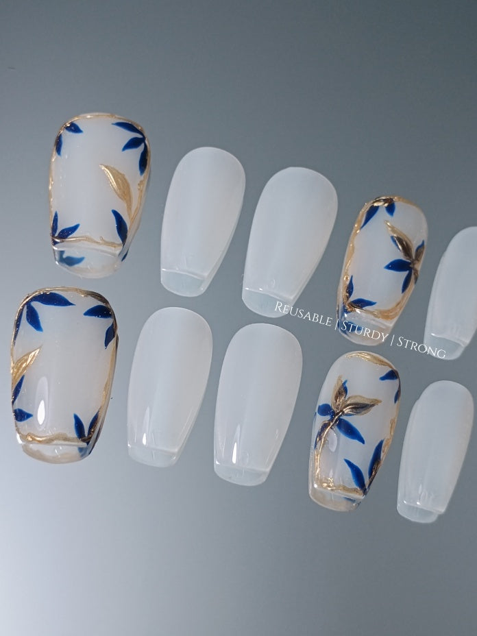 Layered of Petals in Blue and Gold