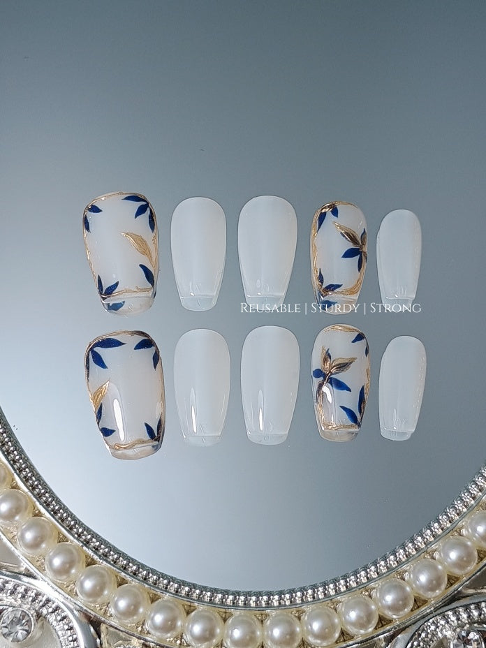 Layered of Petals in Blue and Gold
