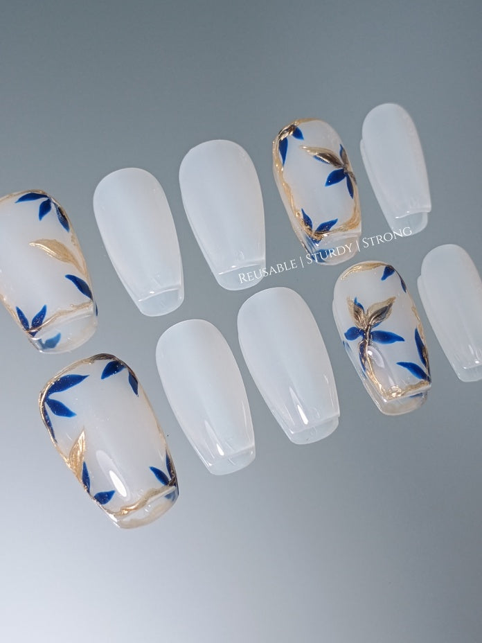 Layered of Petals in Blue and Gold