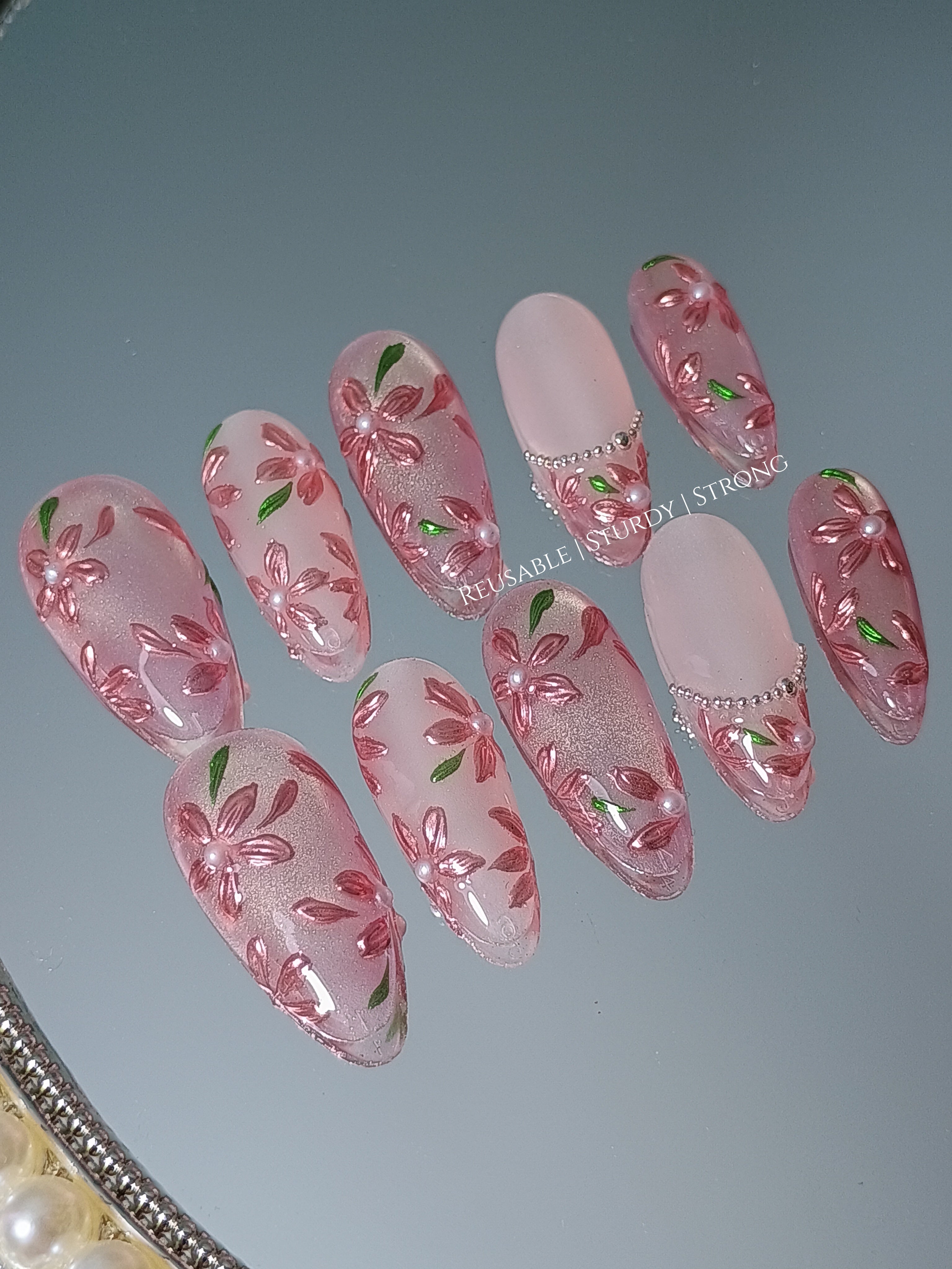 Rose Gold Allure Floral with Little Pearls