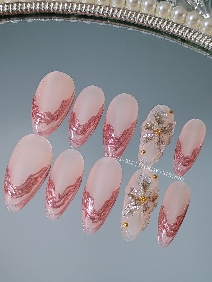2 colours available) Gorgeous Sheer Glitter Blooming Floral