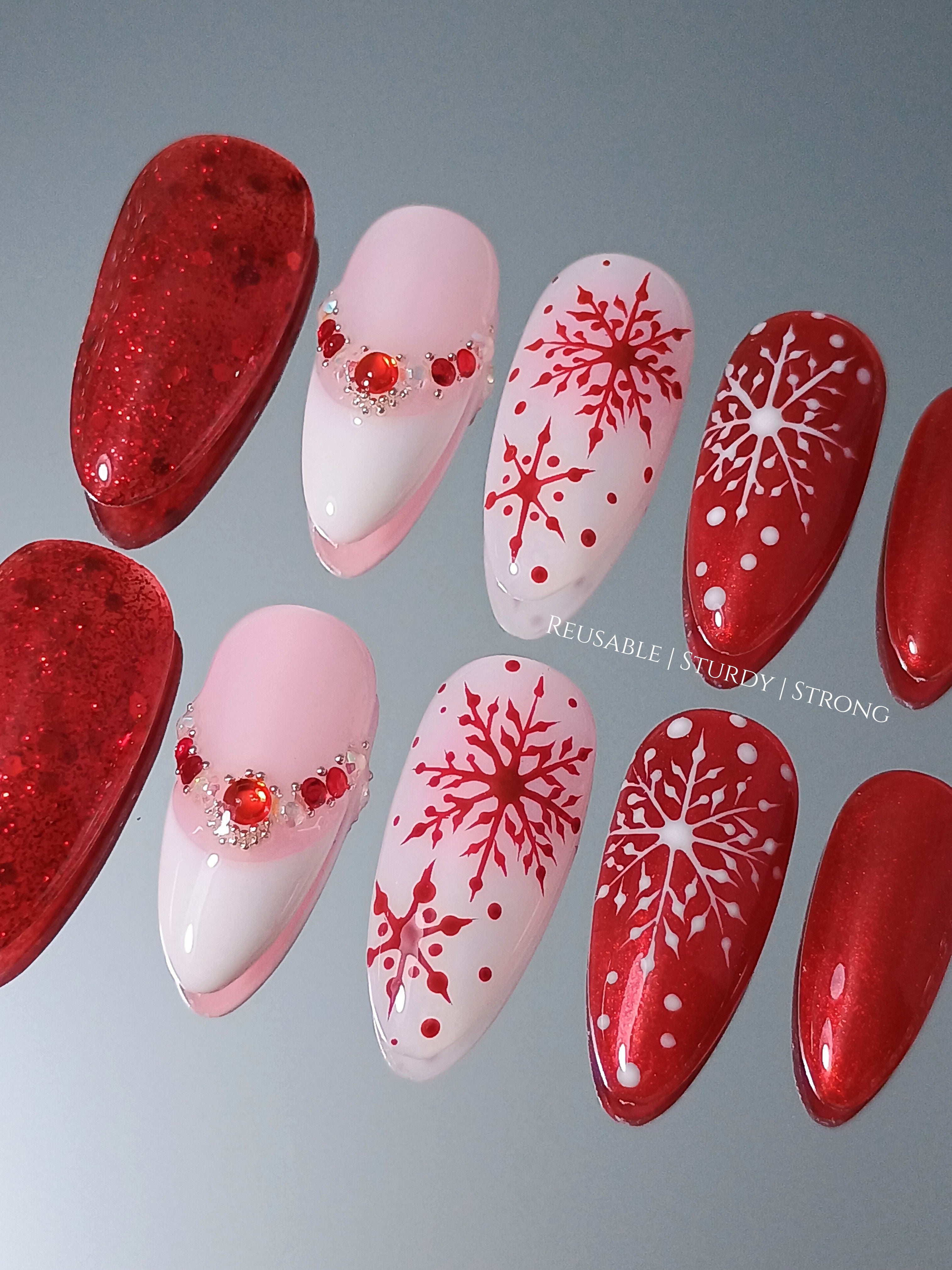 Red Snowflake Glitter