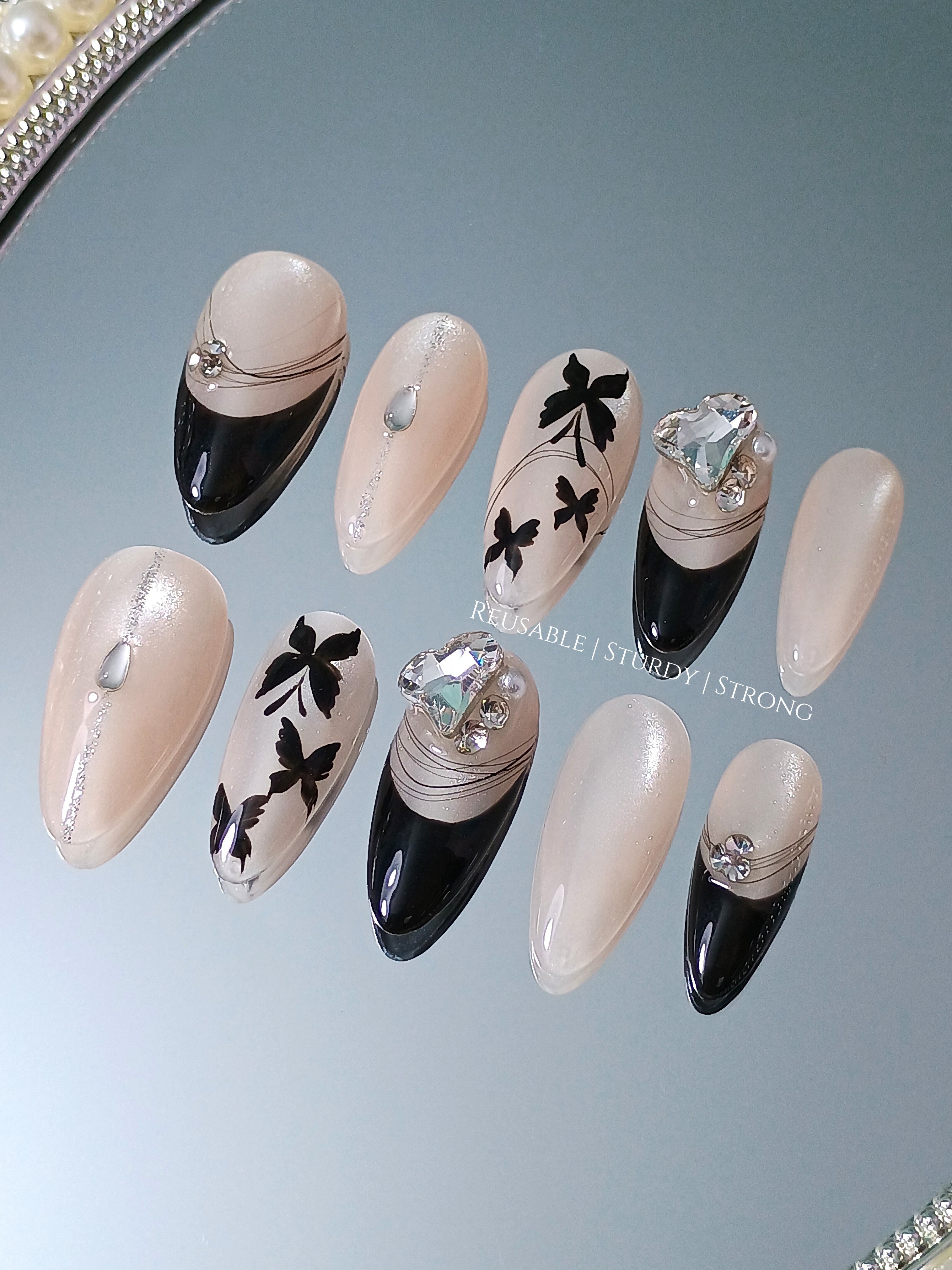 Butterfly Illustration Bling Heart