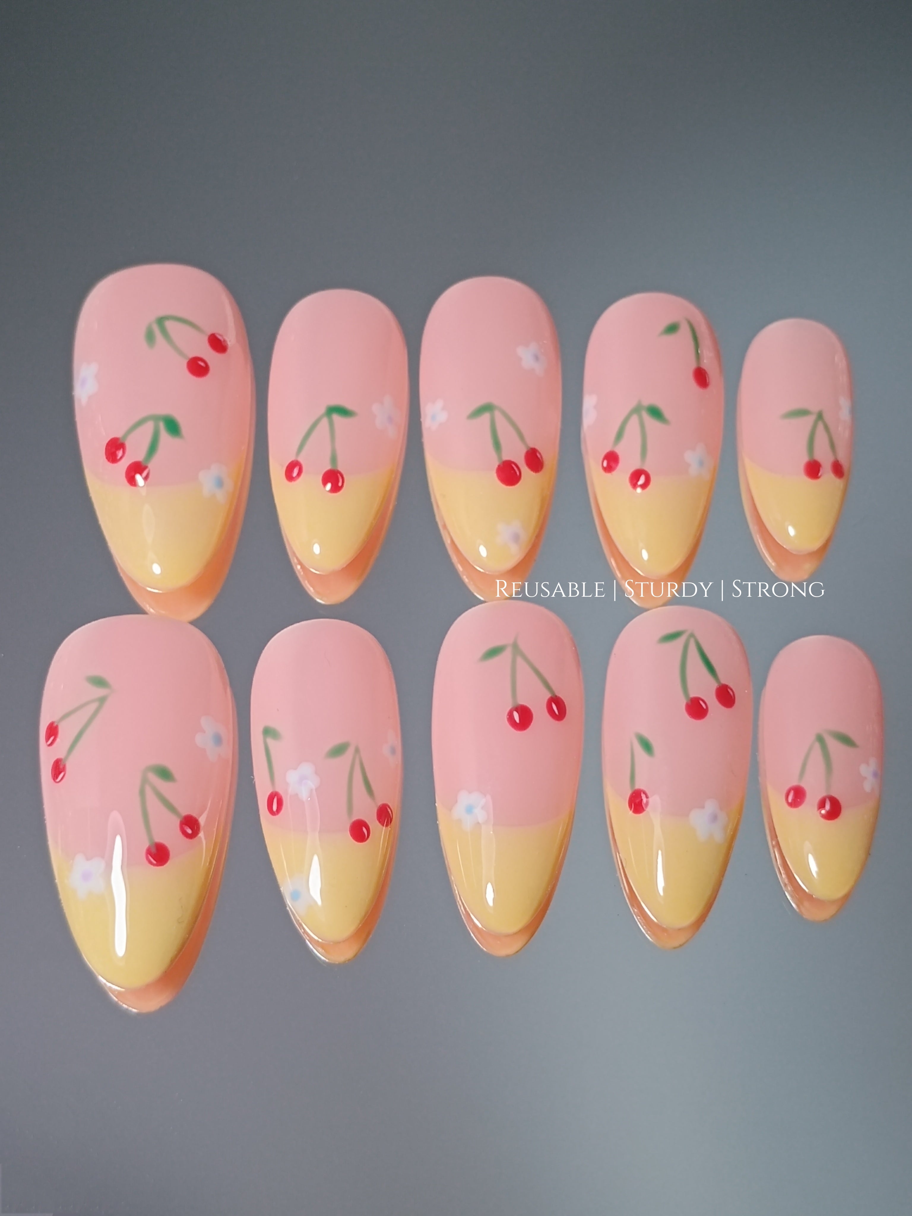 Daisy Cherry French Tip