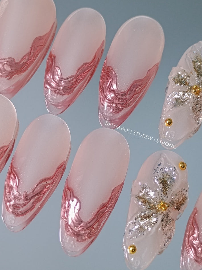 2 colours available) Gorgeous Sheer Glitter Blooming Floral