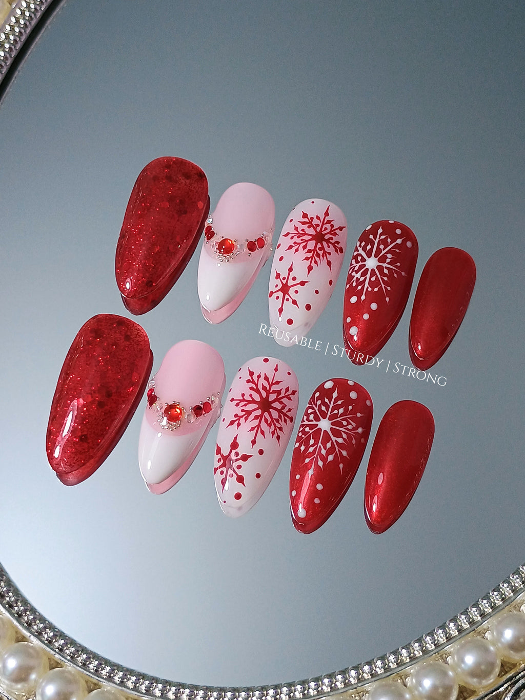 Red Snowflake Glitter