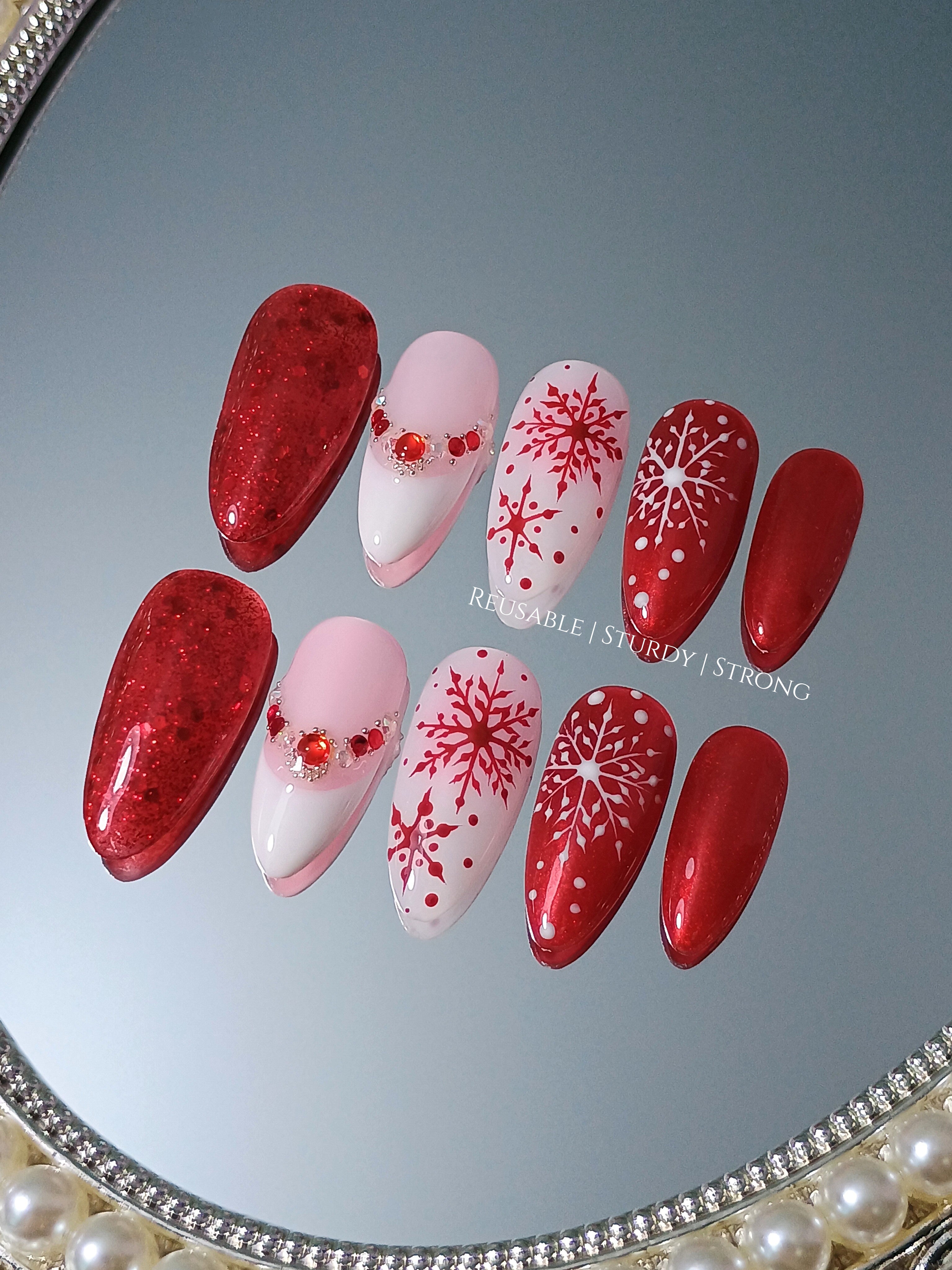 Red Snowflake Glitter