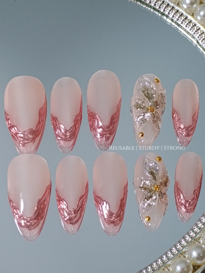2 colours available) Gorgeous Sheer Glitter Blooming Floral
