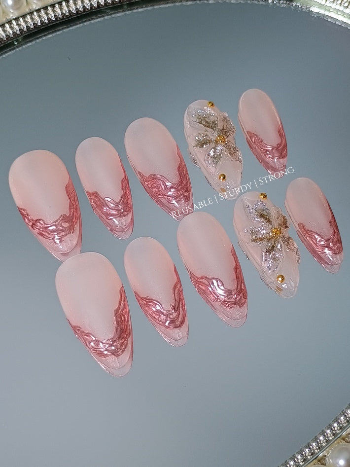 2 colours available) Gorgeous Sheer Glitter Blooming Floral