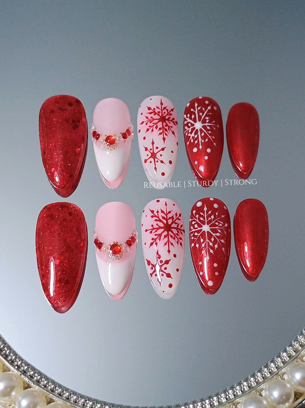 Red Snowflake Glitter