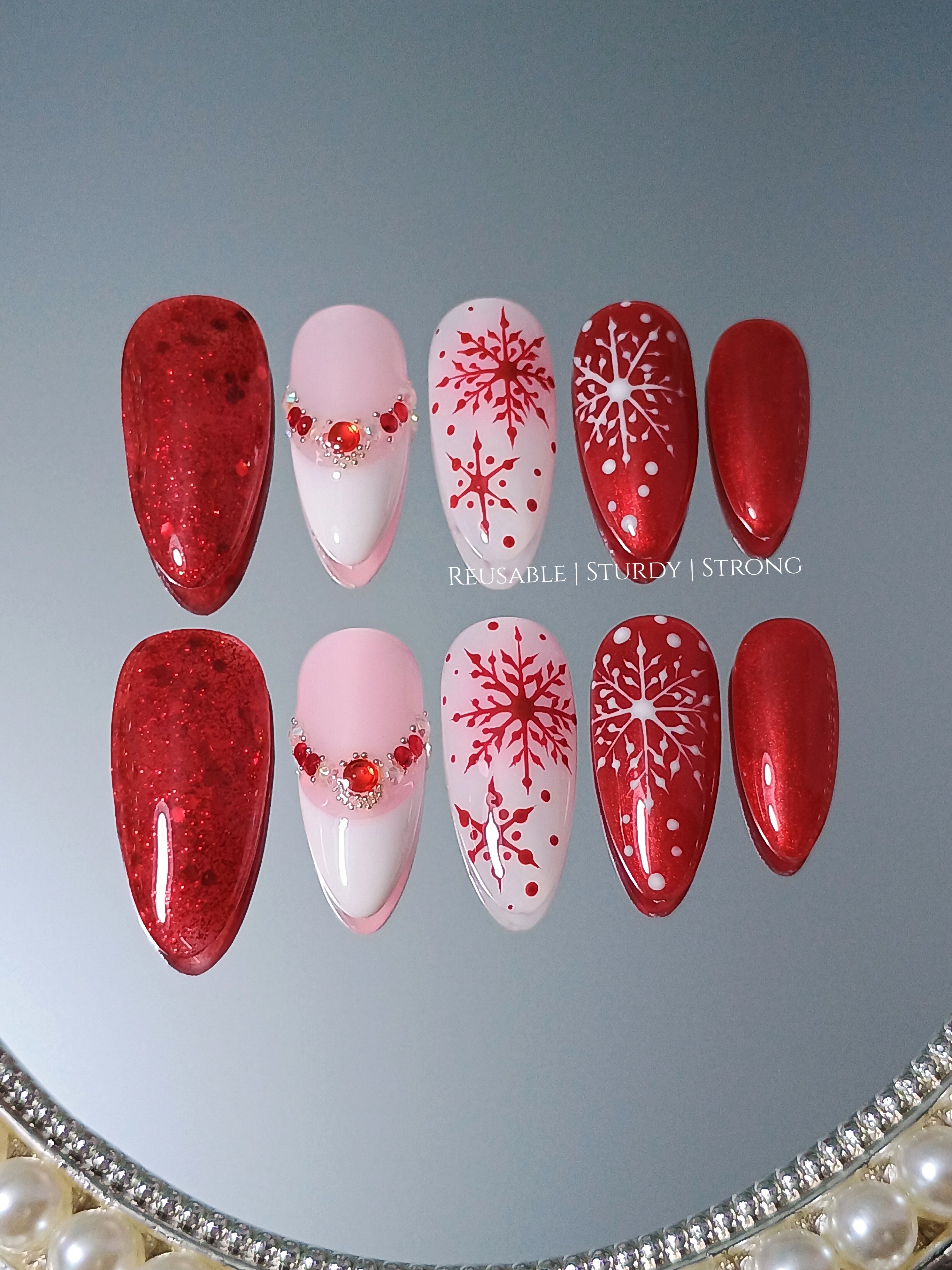 Red Snowflake Glitter