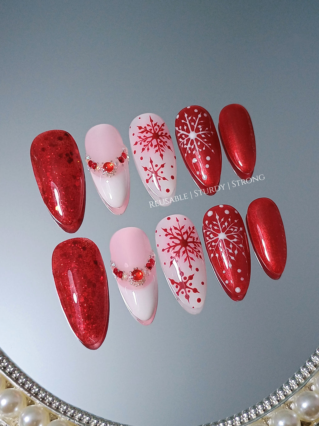 Red Snowflake Glitter