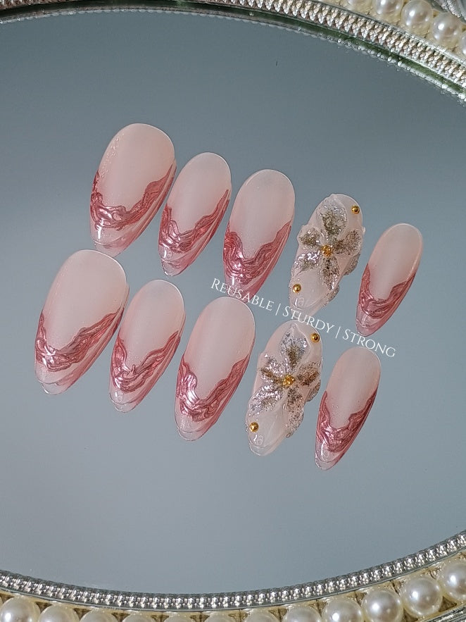 2 colours available) Gorgeous Sheer Glitter Blooming Floral