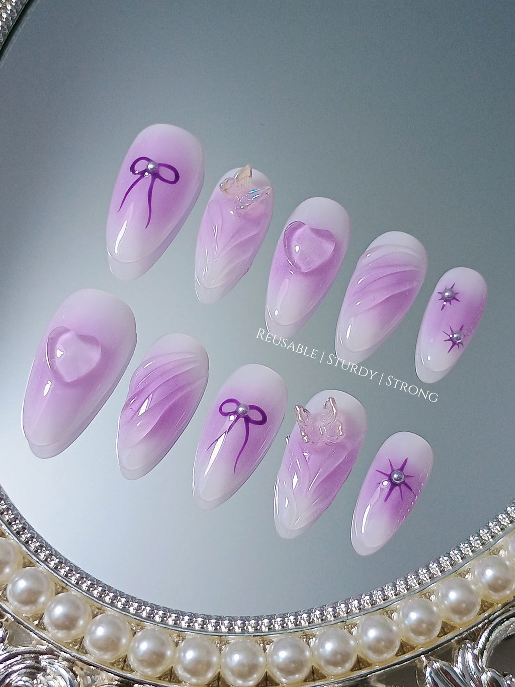 Airbrushed Soft Purple Clear Heart