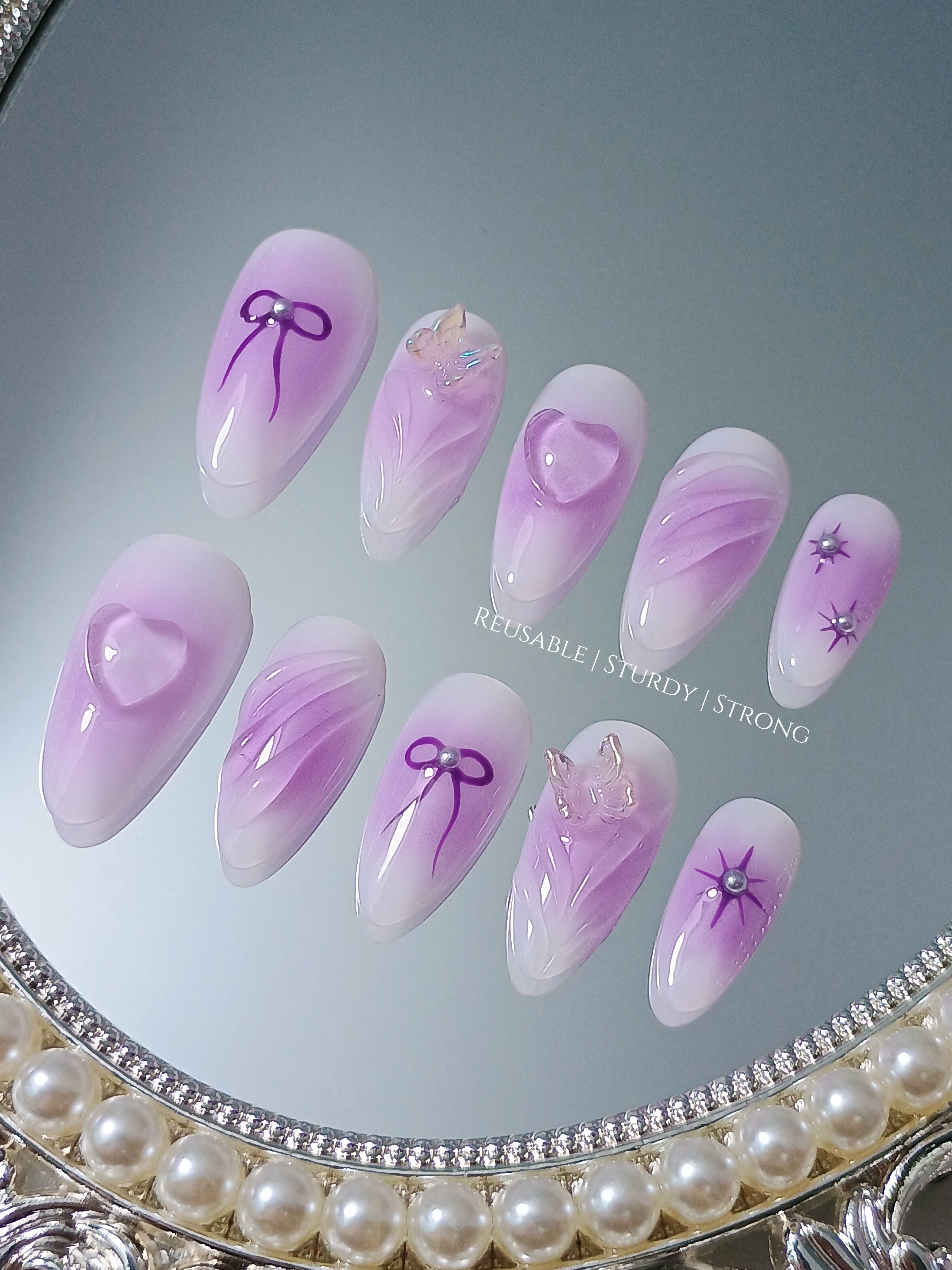 Airbrushed Soft Purple Clear Heart