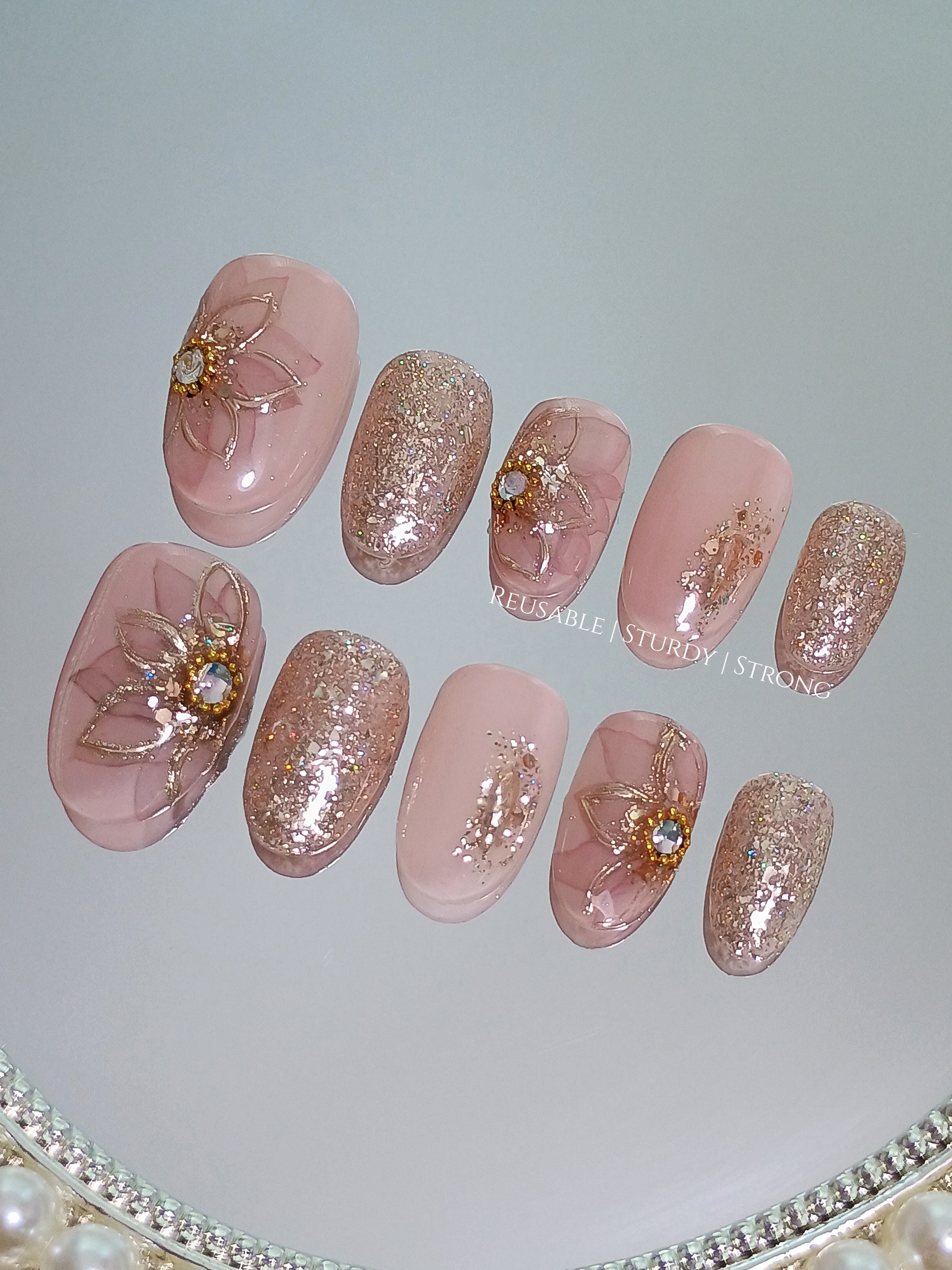 Premium Gold Bling Floral