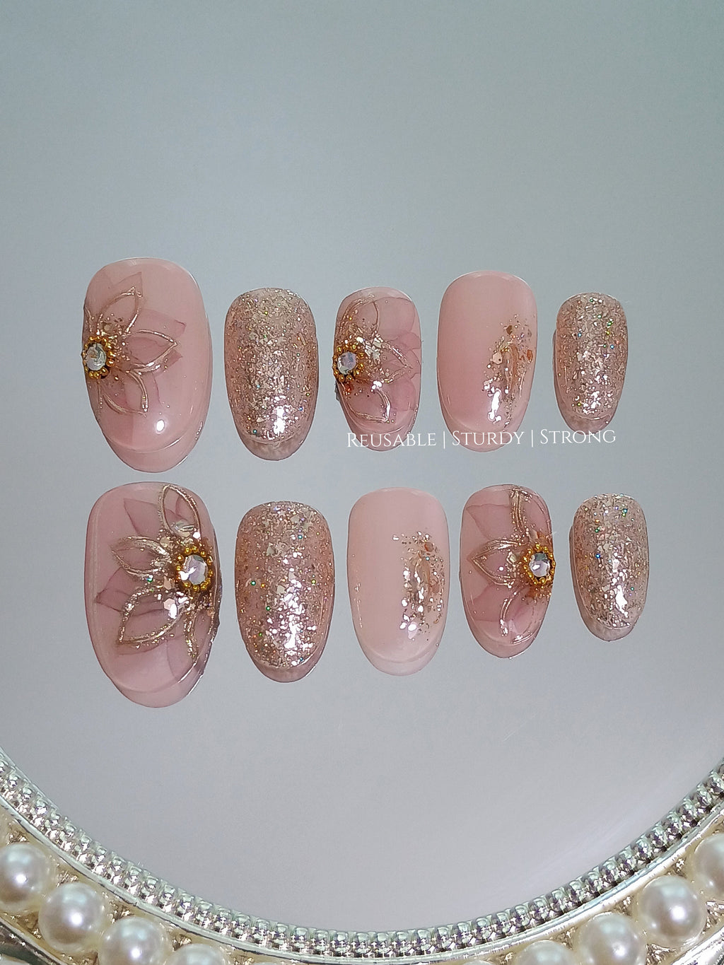 Premium Gold Bling Floral