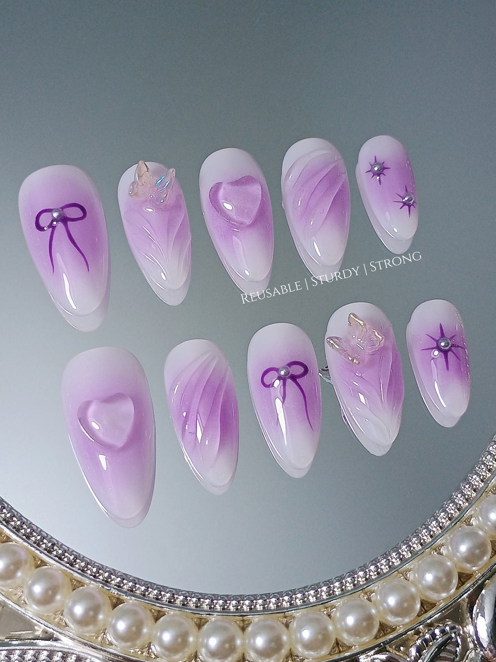 Airbrushed Soft Purple Clear Heart