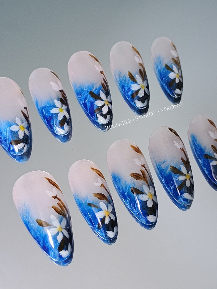 Oil Painting of Blue Floral