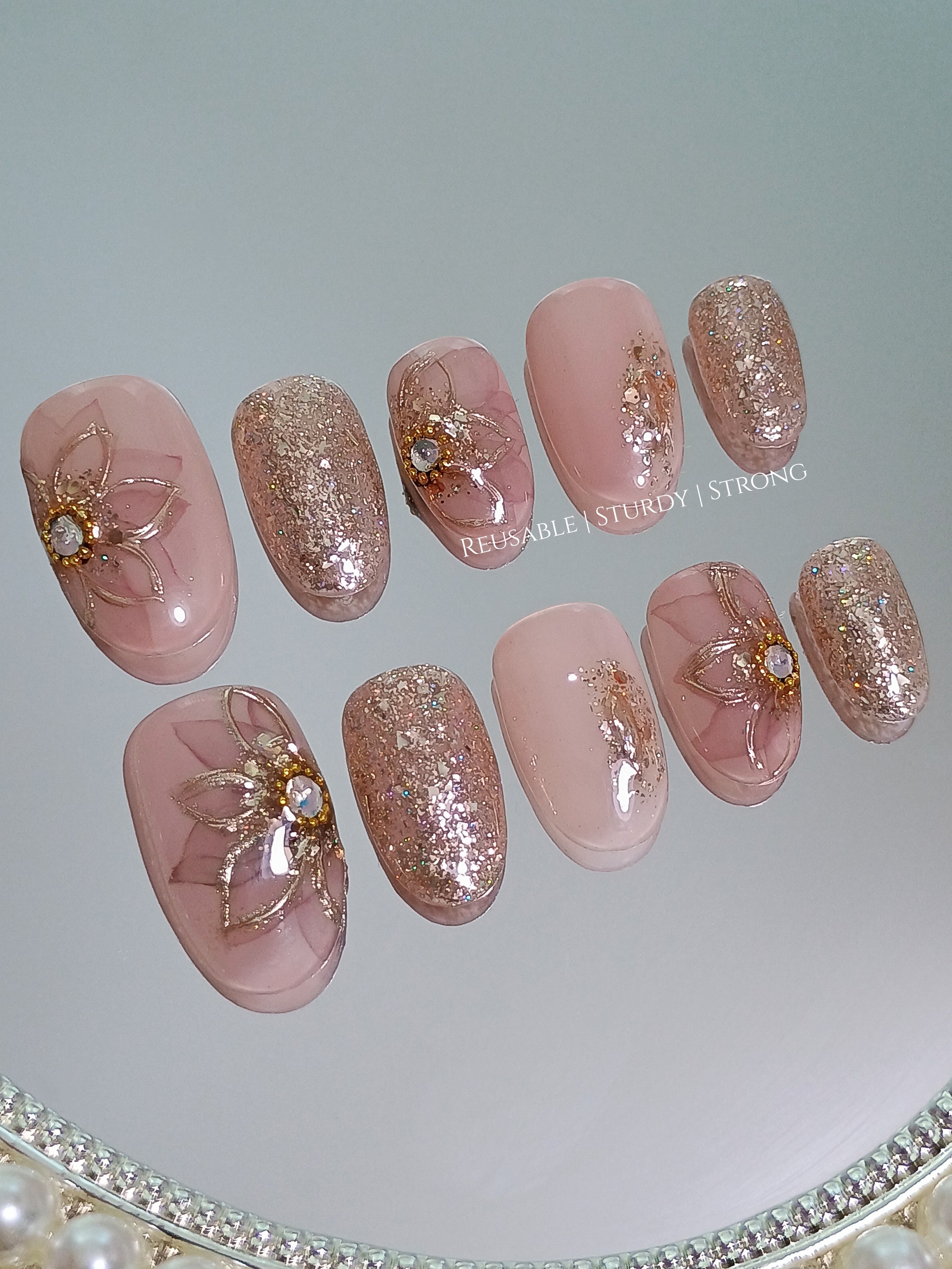 Premium Gold Bling Floral