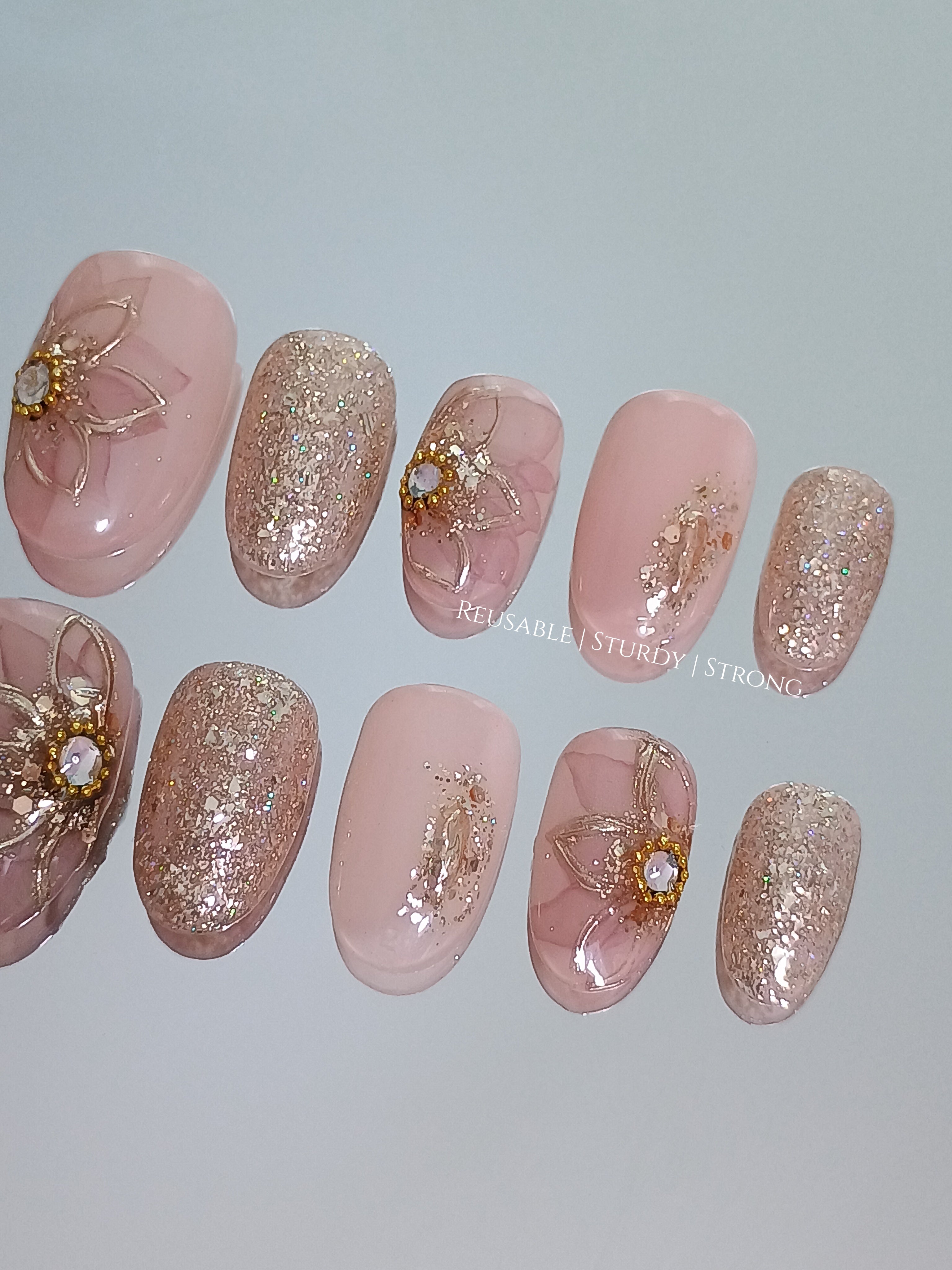 Premium Gold Bling Floral