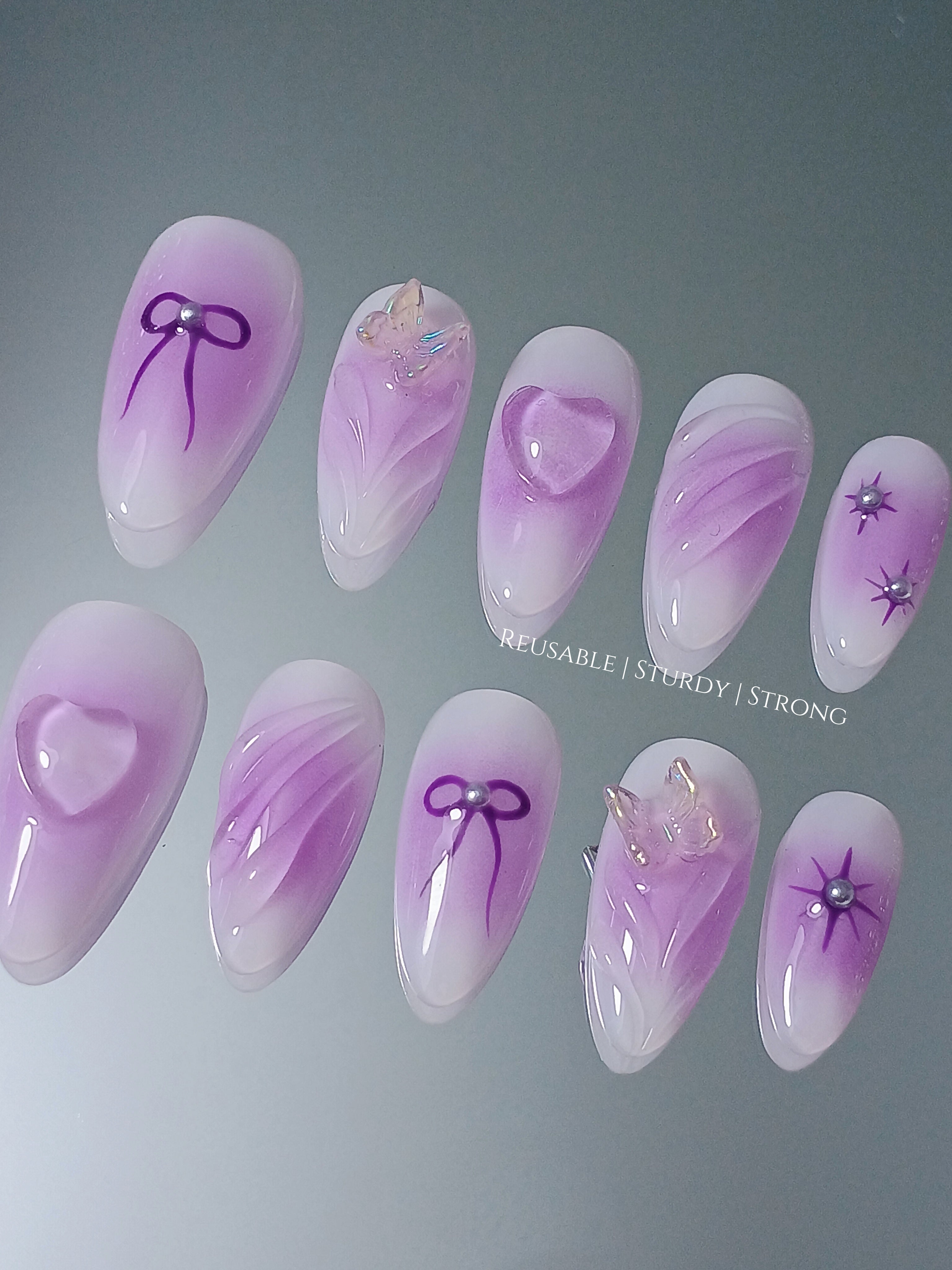 Airbrushed Soft Purple Clear Heart
