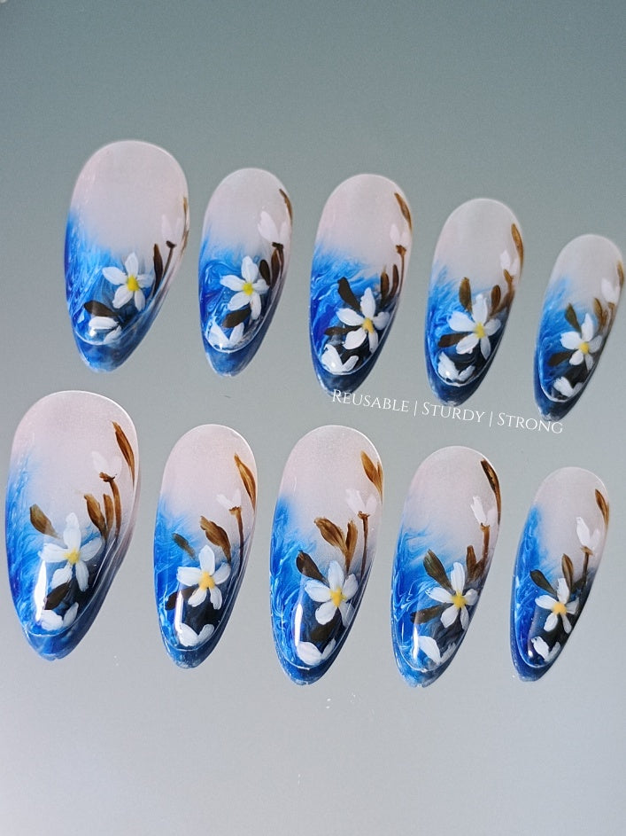 Oil Painting of Blue Floral