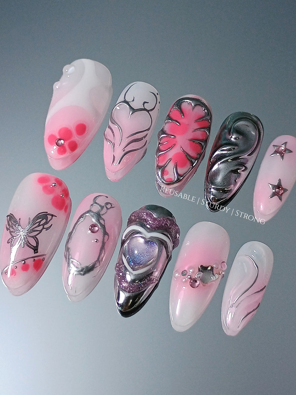 Free Style Funky Silver Butterfly