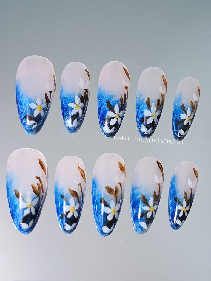 Oil Painting of Blue Floral