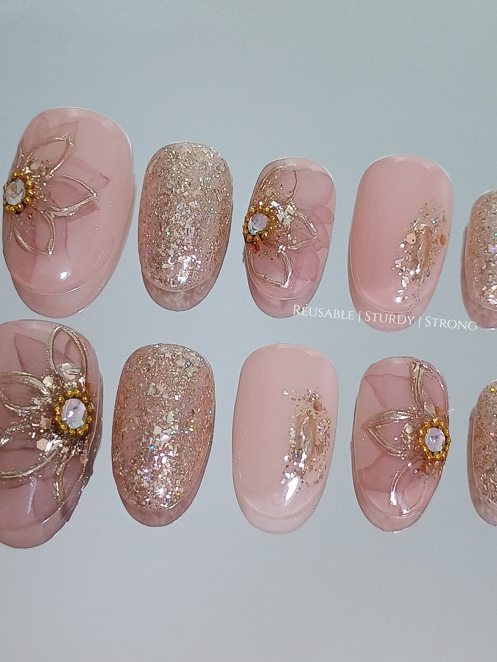 Premium Gold Bling Floral