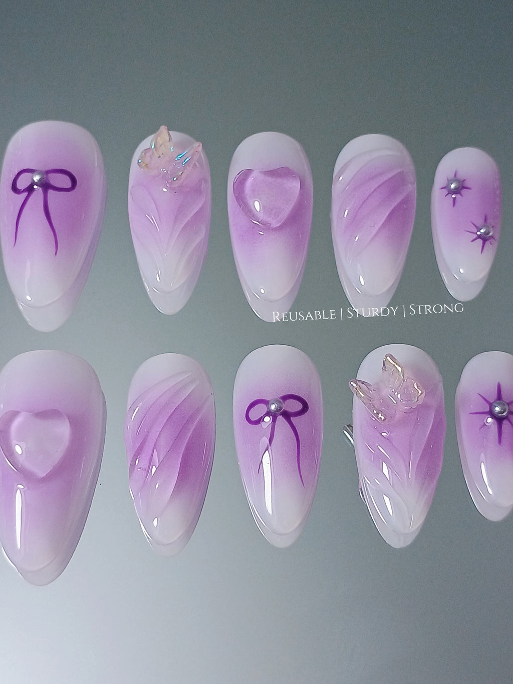 Airbrushed Soft Purple Clear Heart