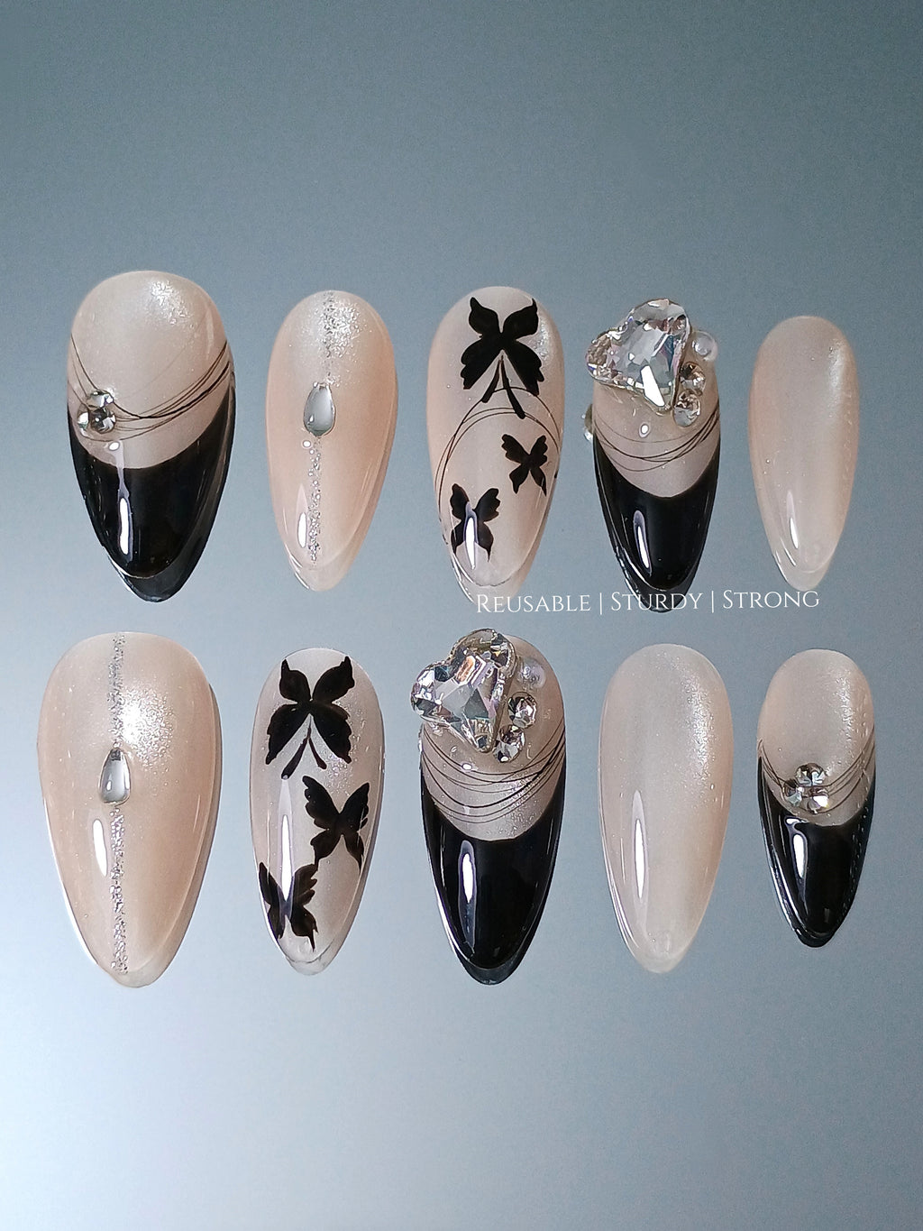 Butterfly Illustration Bling Heart