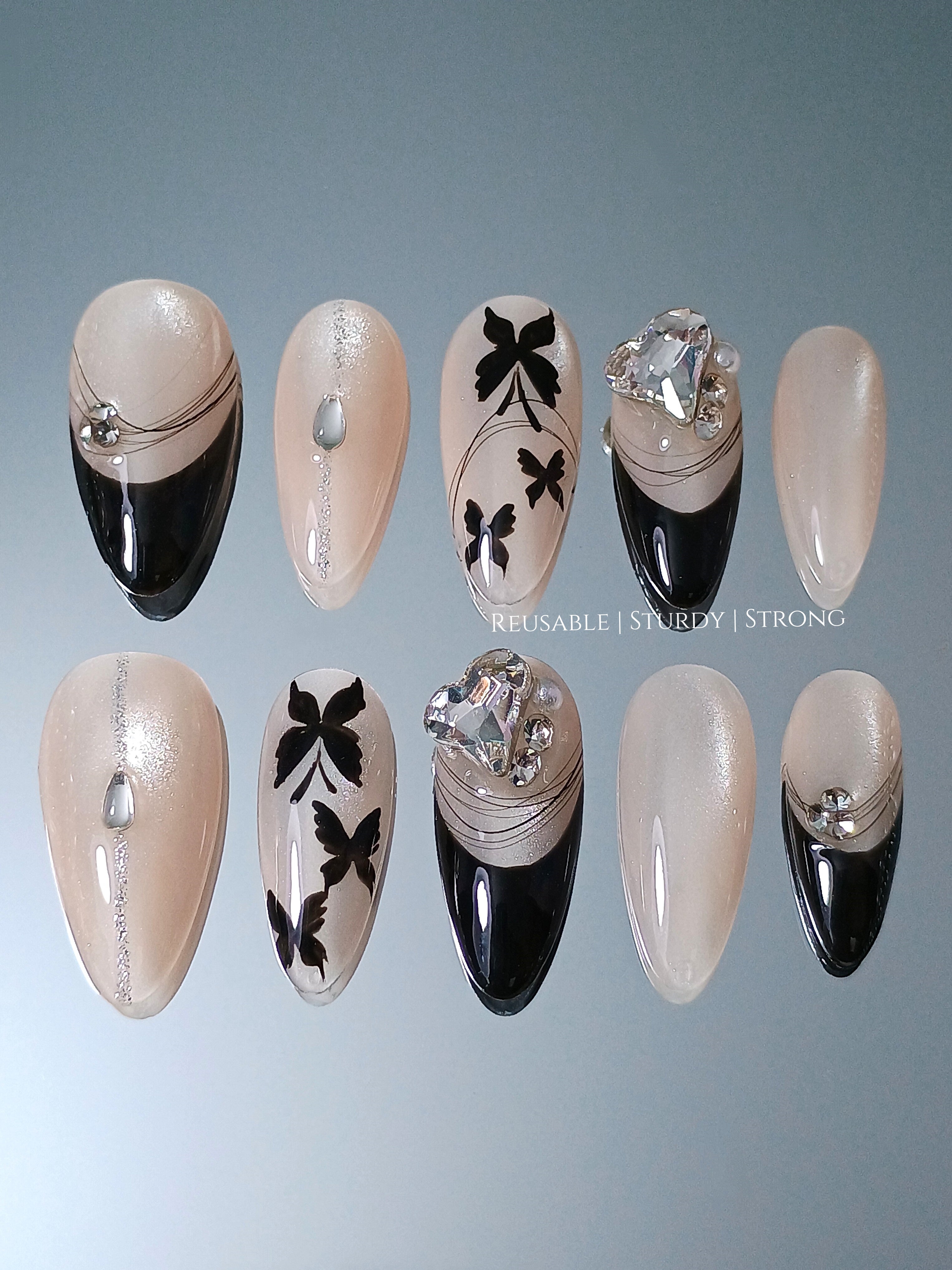 Butterfly Illustration Bling Heart