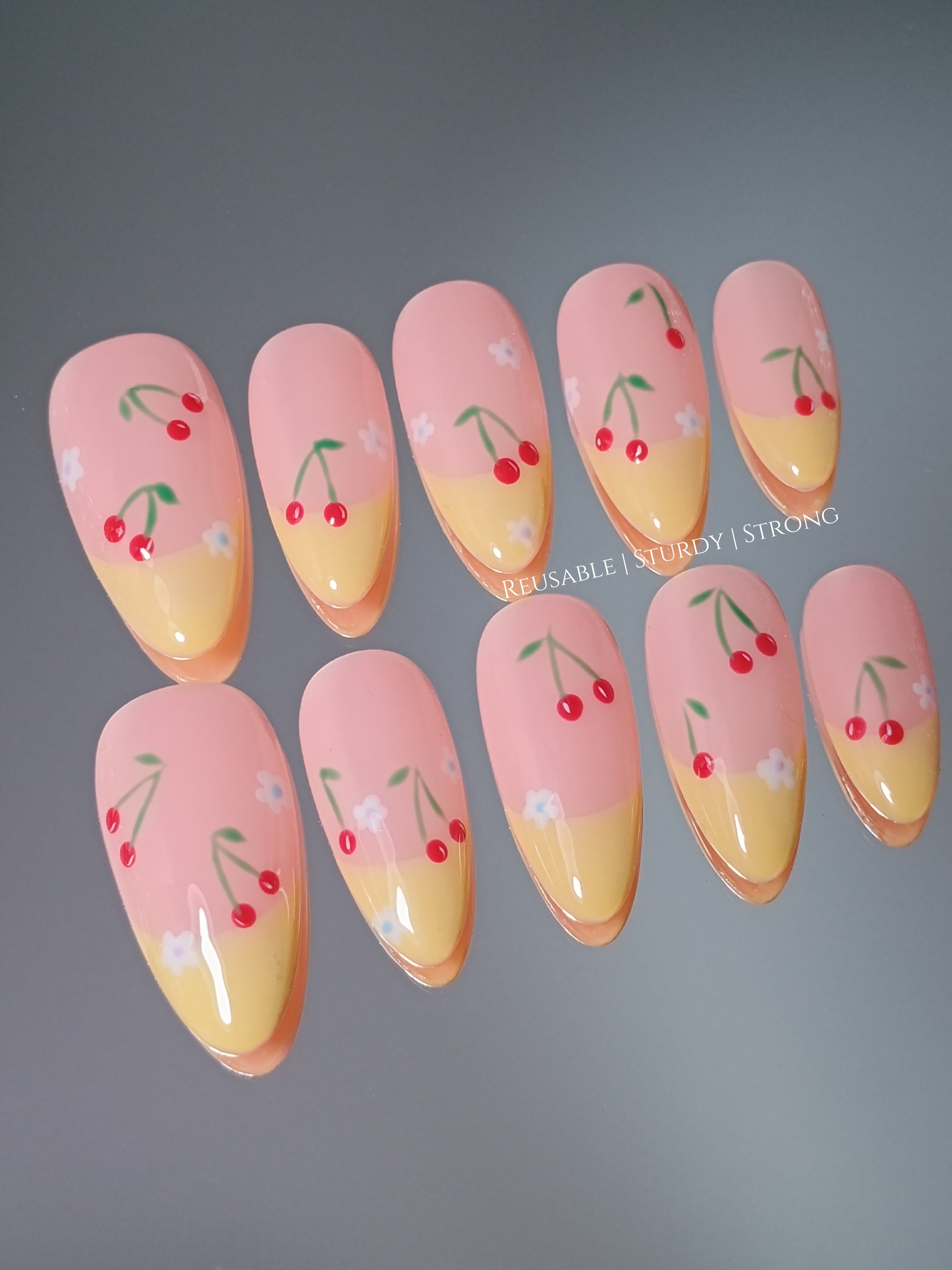 Daisy Cherry French Tip
