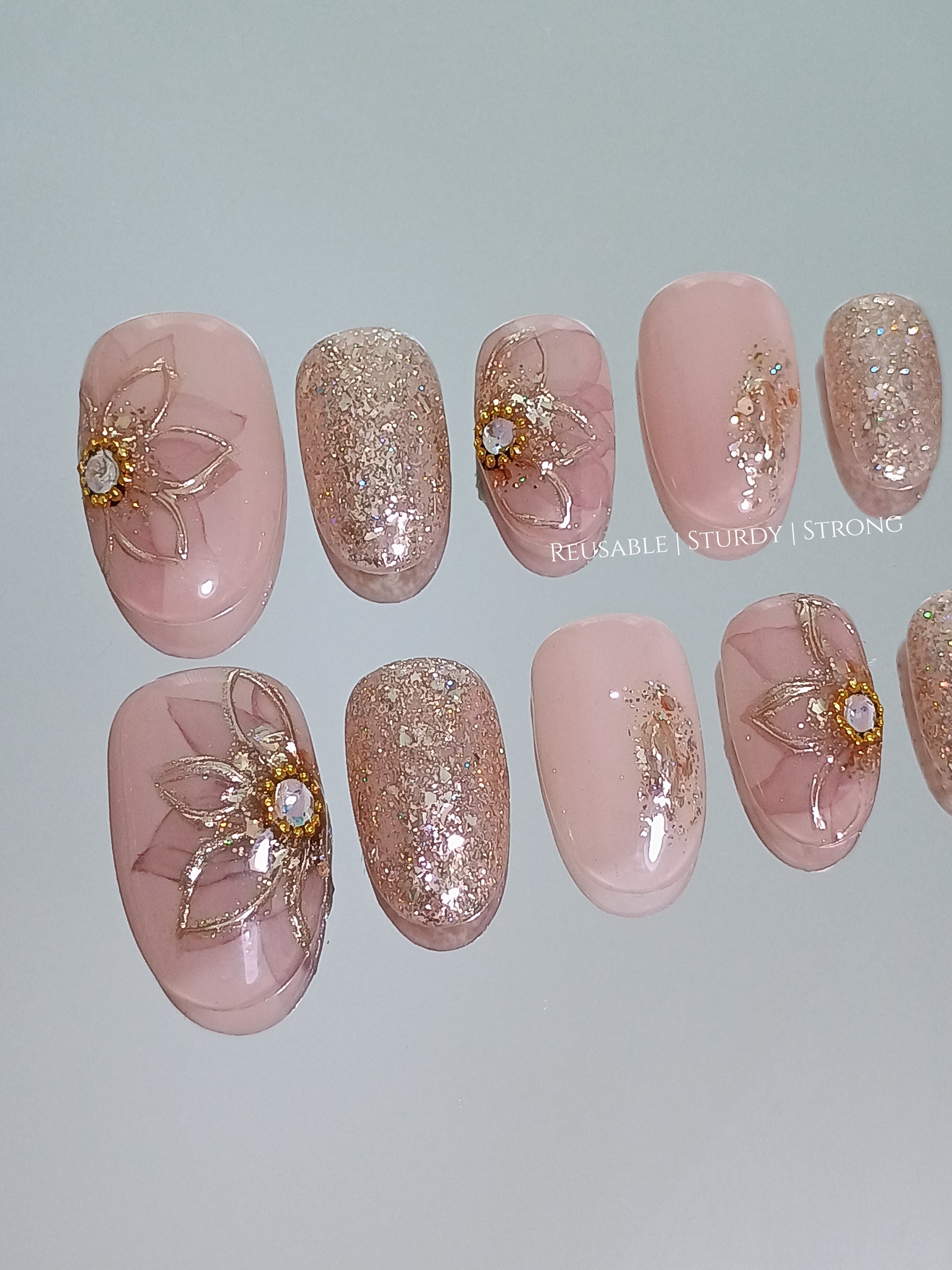 Premium Gold Bling Floral