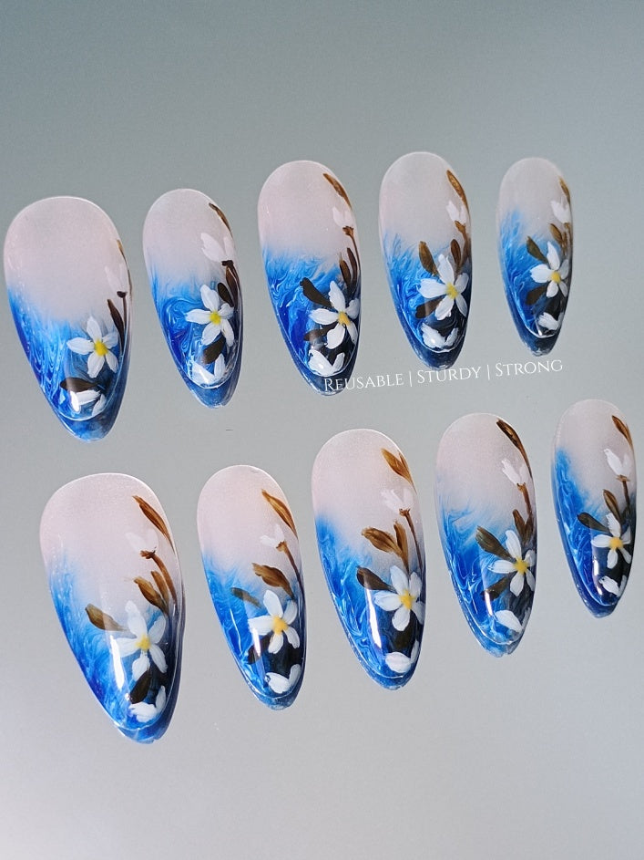 Oil Painting of Blue Floral